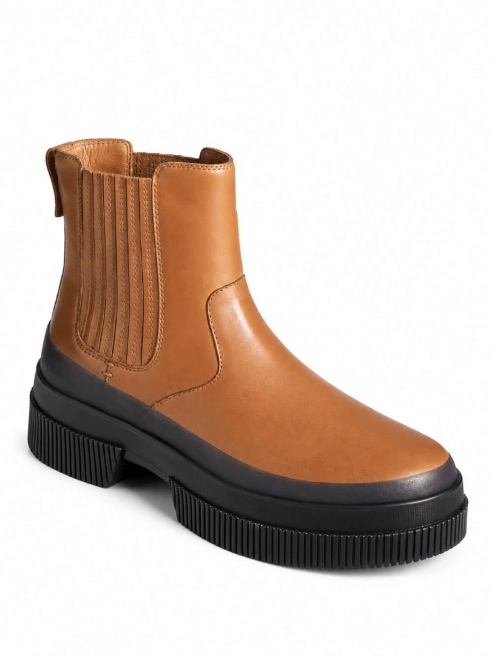 Sperry Highland Chelsea Boots Womens 9.5 Tan Waterproof Leather Chunky NWOB
